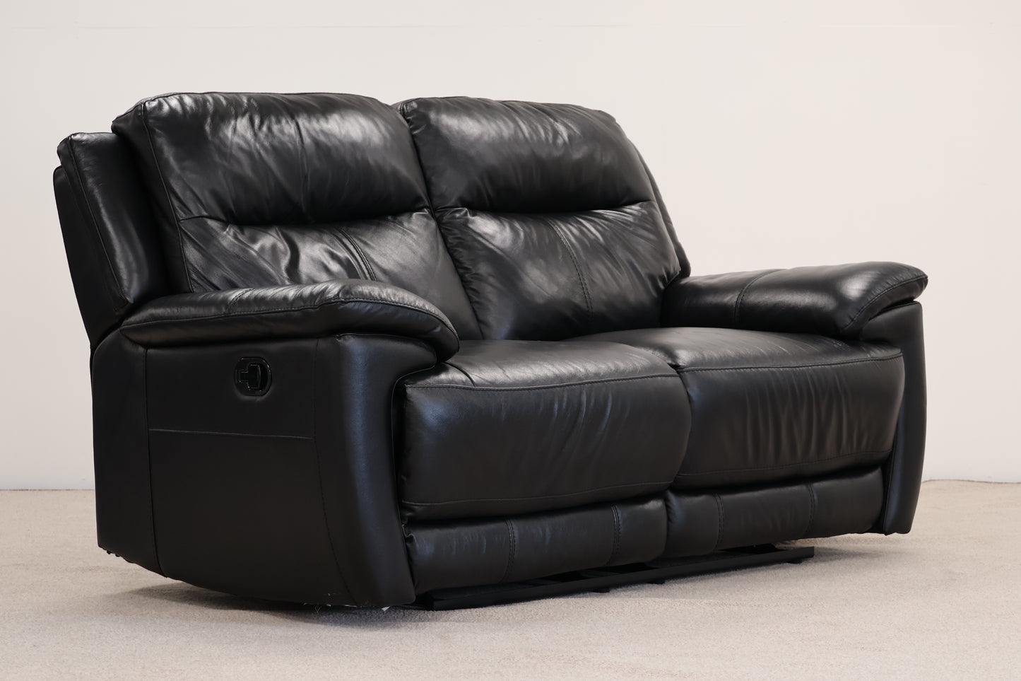 Black Leather Manual Recliner