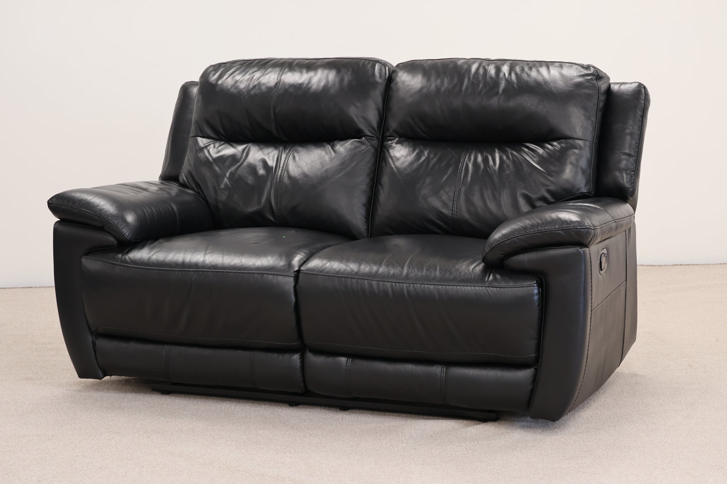Black Leather Manual Recliner