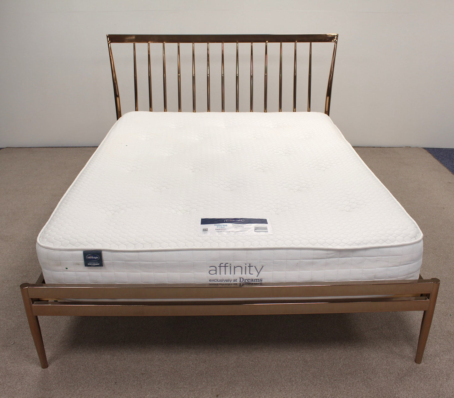 Copper Bed Frame with Silent Night Mattress