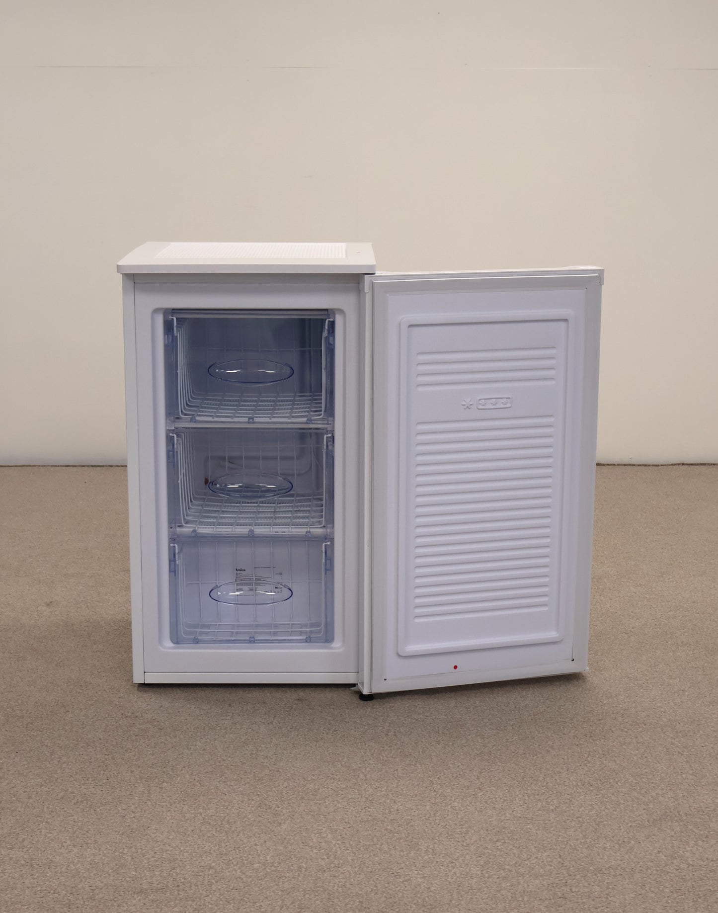 White Freestanding Undercounter Freezer by Amica