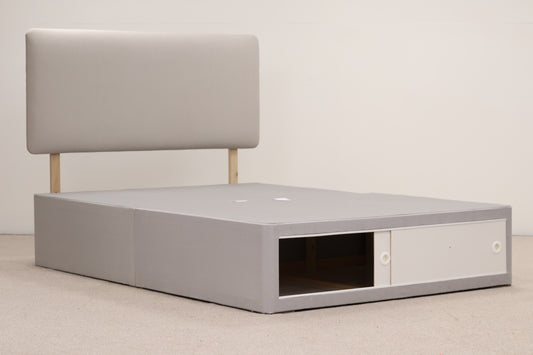 Grey Divan Bed with Matching Headboard