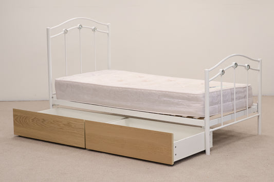 Single Bed with Sanitised Mattress and Storage Drawers