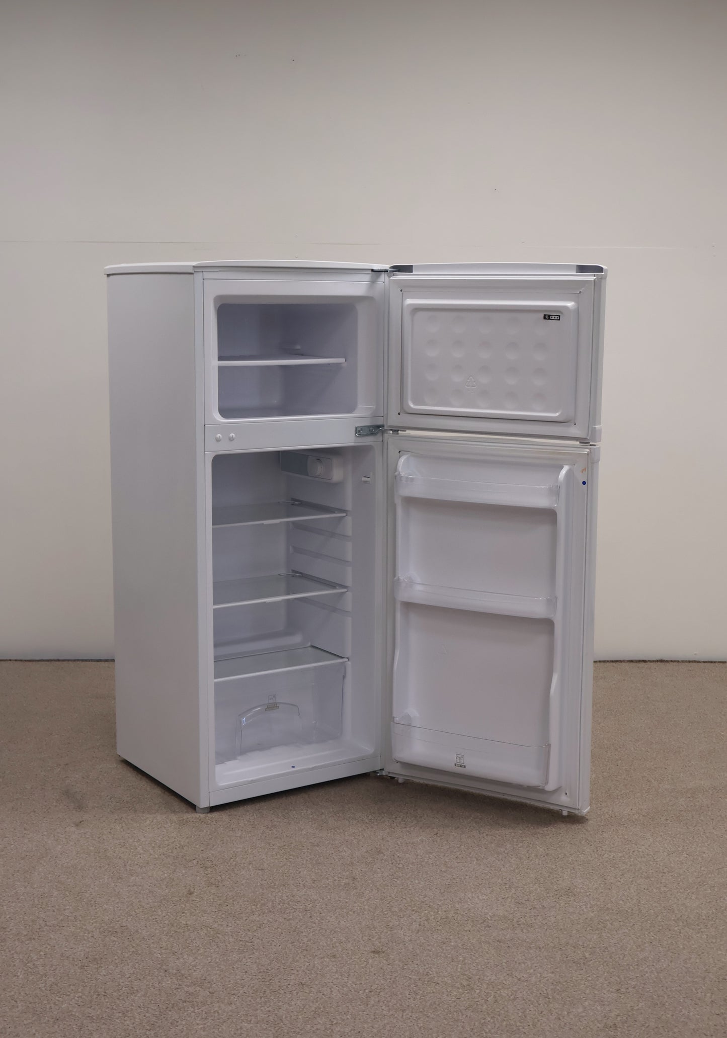 Short Freestanding Fridge Freezer by Essentials.