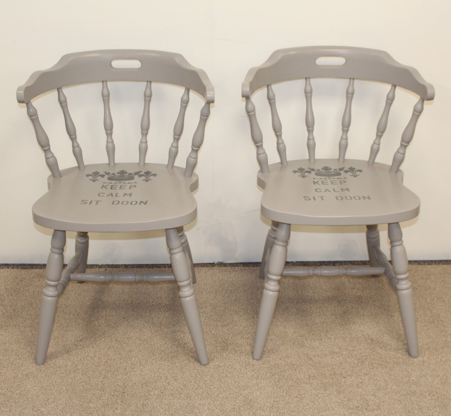 Pair of Upcycled Wooden Chairs.