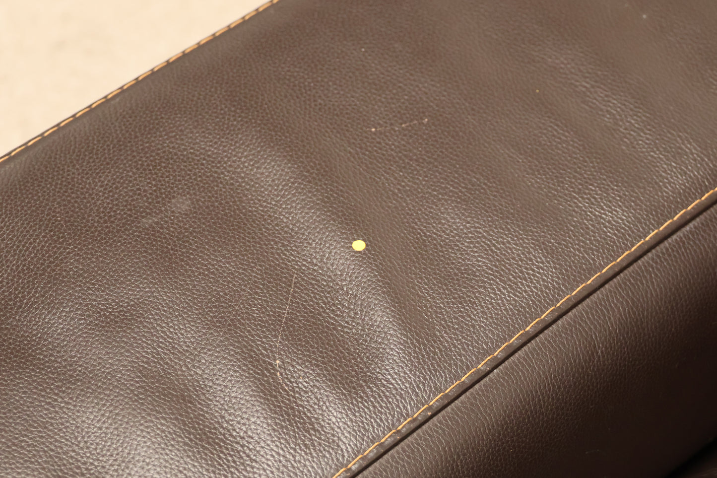 Brown Faux-Leather Sofa