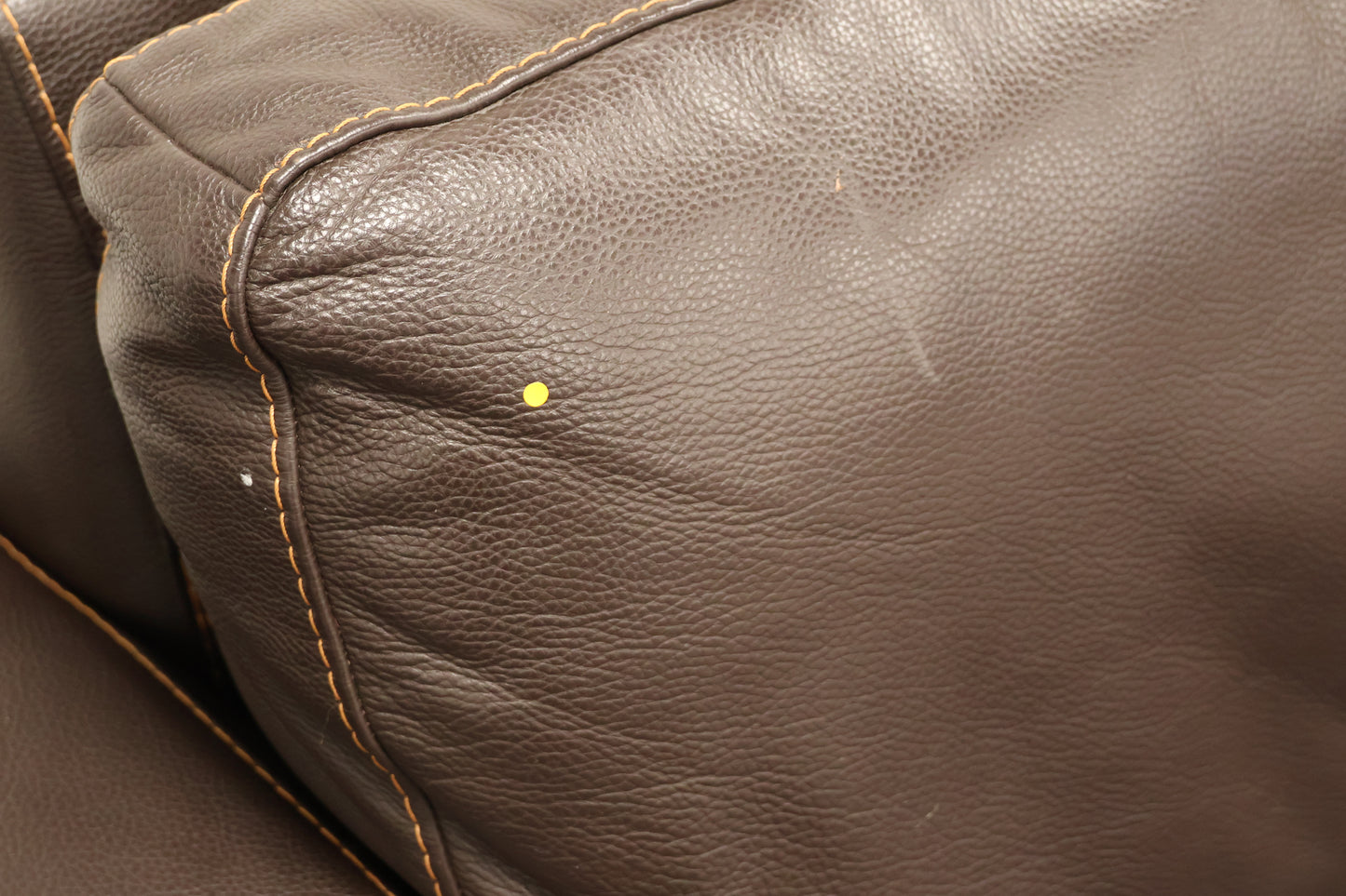 Brown Faux-Leather Sofa