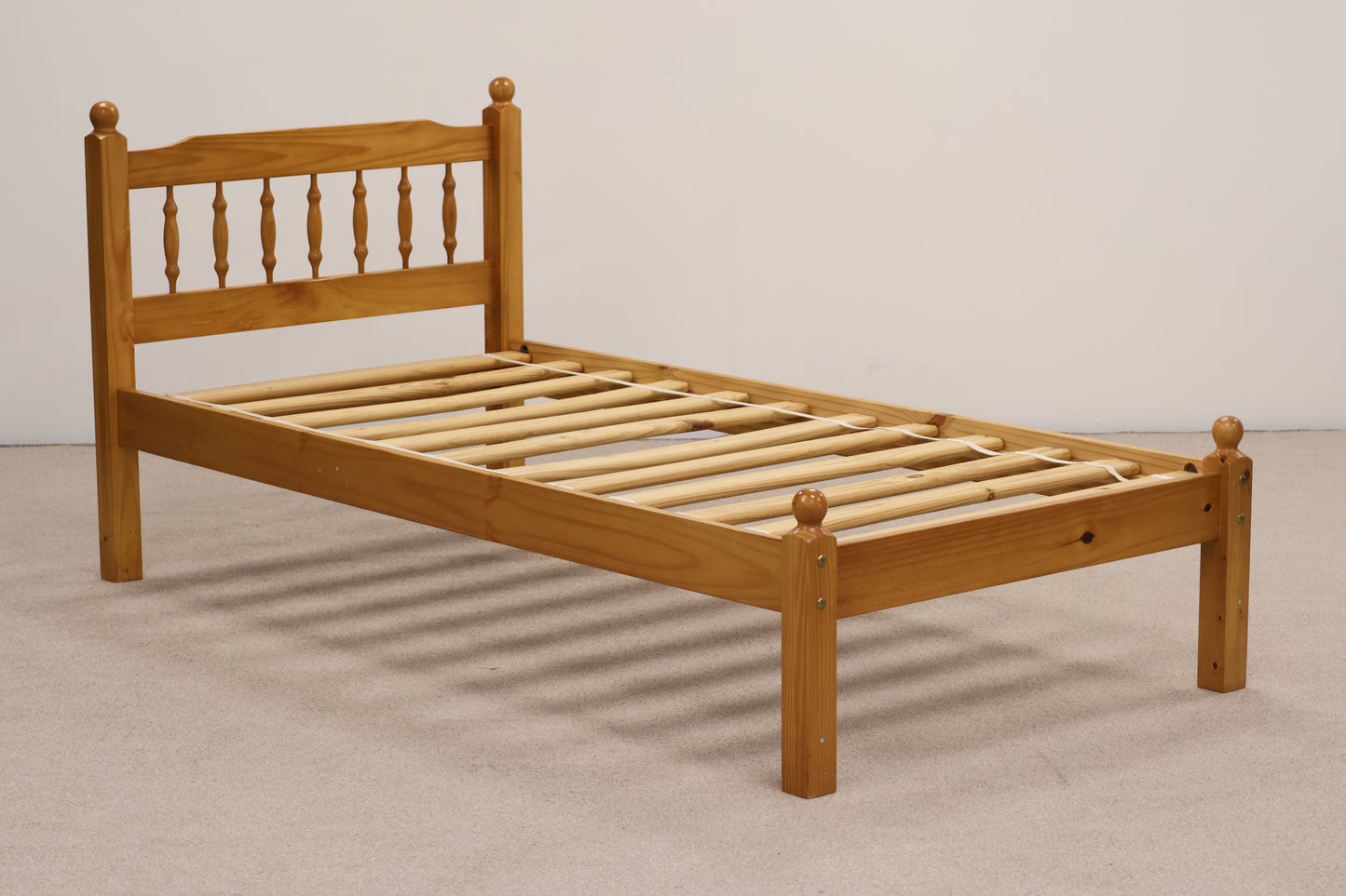 Pine Single Bed with Sanitised Mattress