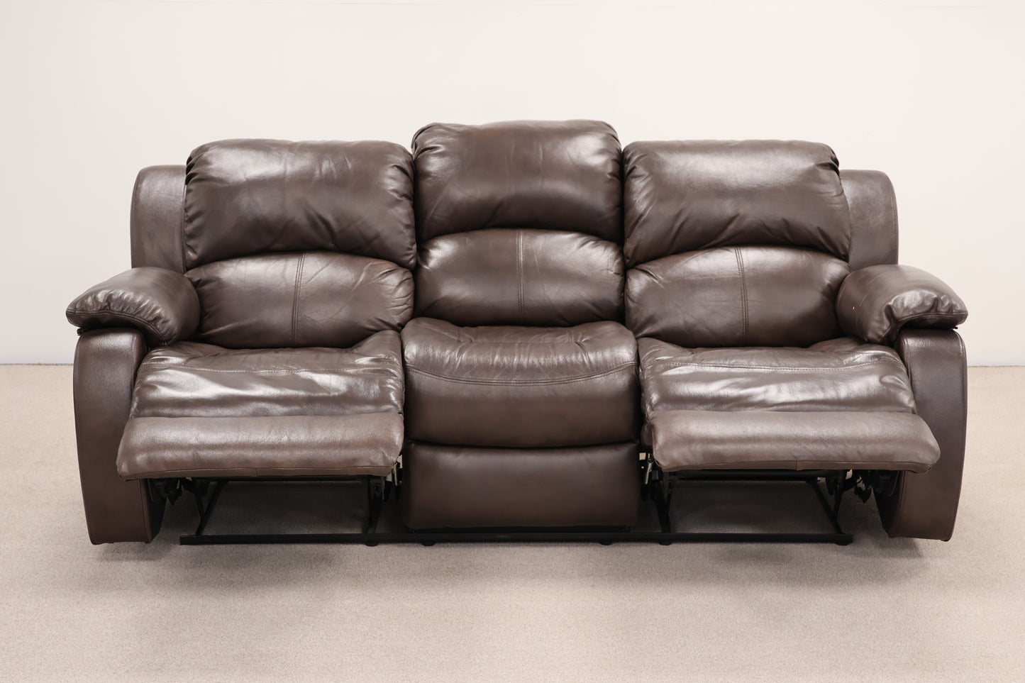 Brown Leather Manual Recliner