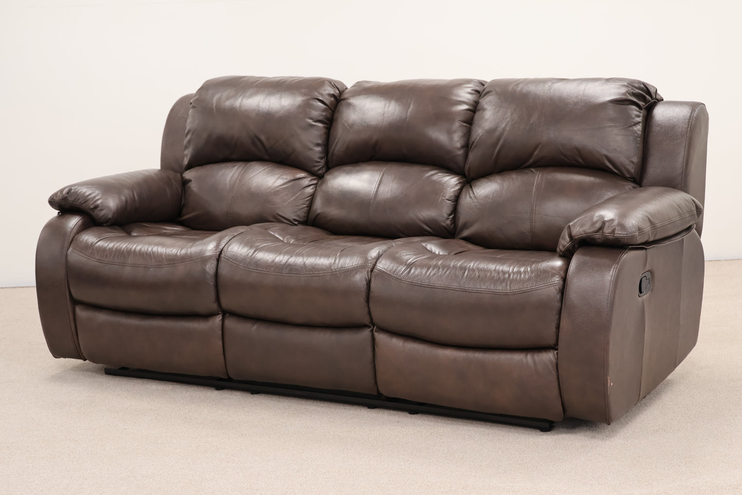 Brown Leather Manual Recliner