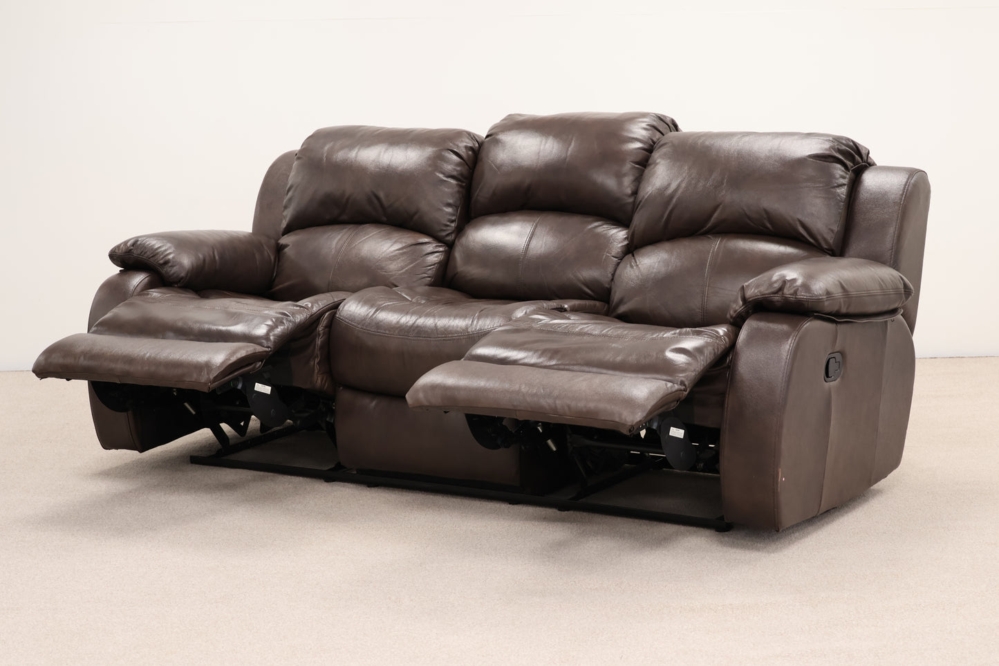 Brown Leather Manual Recliner