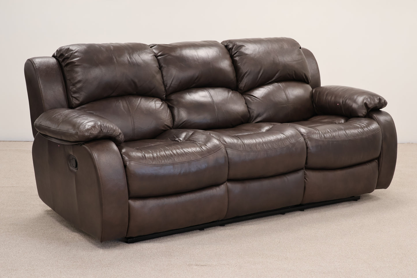 Brown Leather Manual Recliner