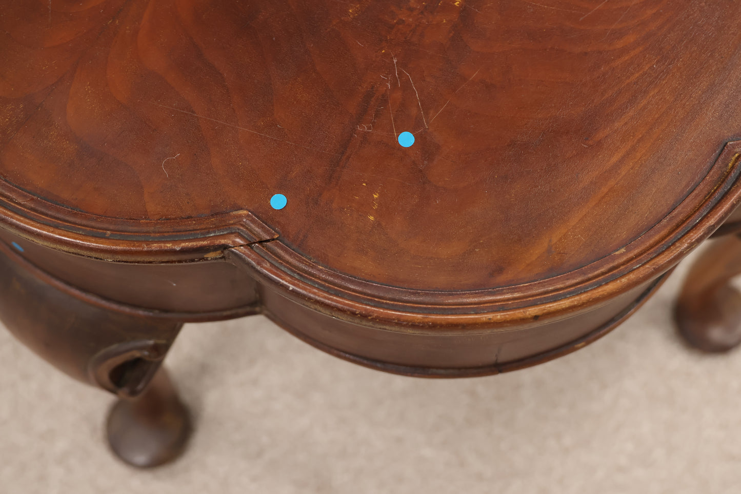 Vintage Scalloped Edge Side Table