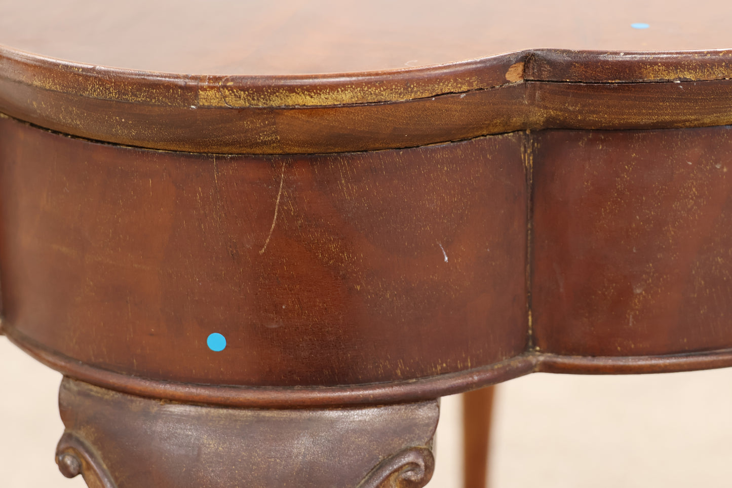 Vintage Scalloped Edge Side Table