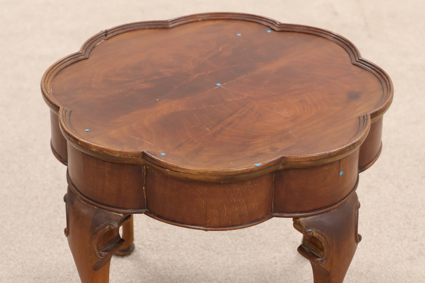 Vintage Scalloped Edge Side Table