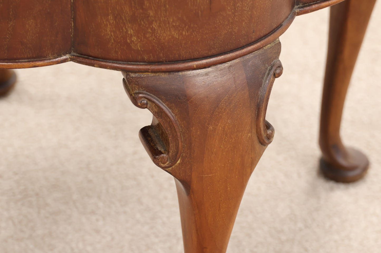 Vintage Scalloped Edge Side Table
