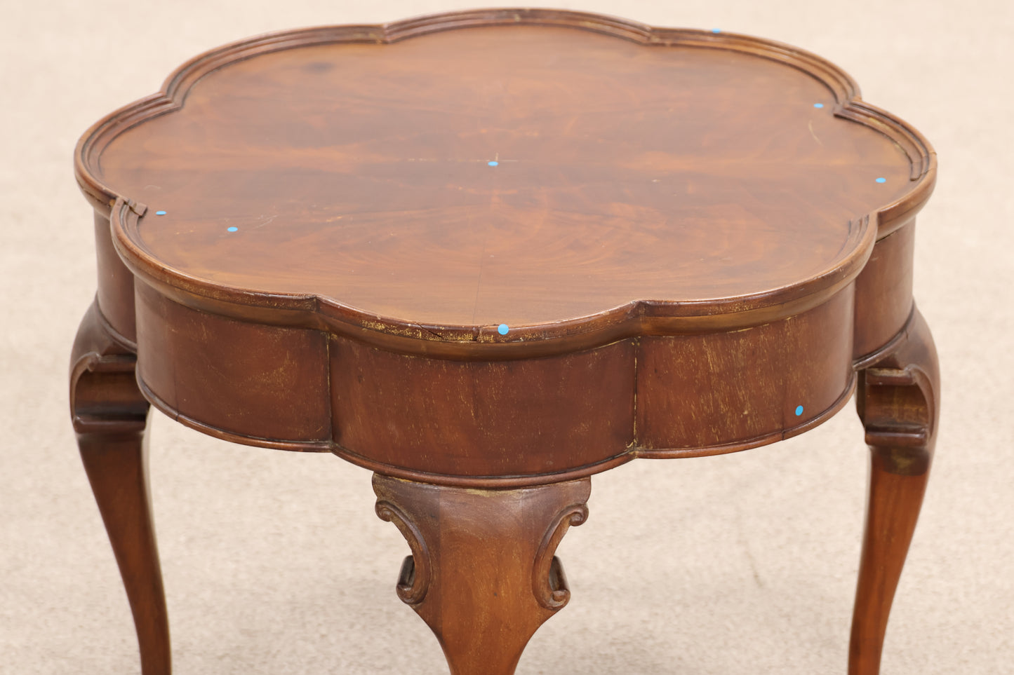Vintage Scalloped Edge Side Table
