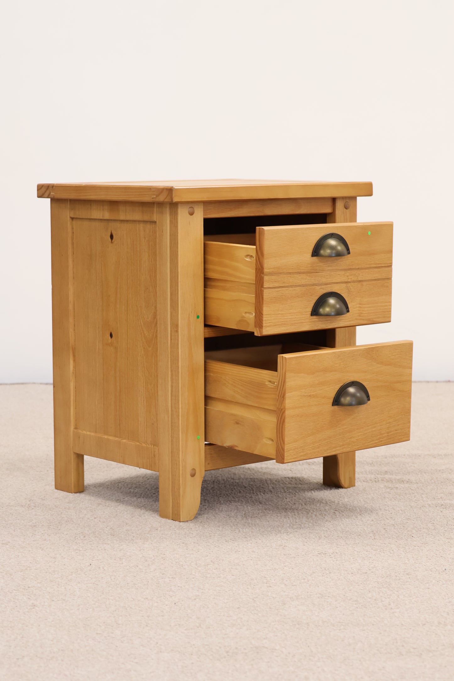 Solid Pine Bedside Table – Oak Effect