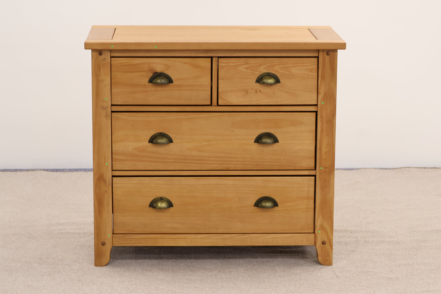 Solid Pine Chest of Drawers – Oak Stain Finish, 4 Drawers