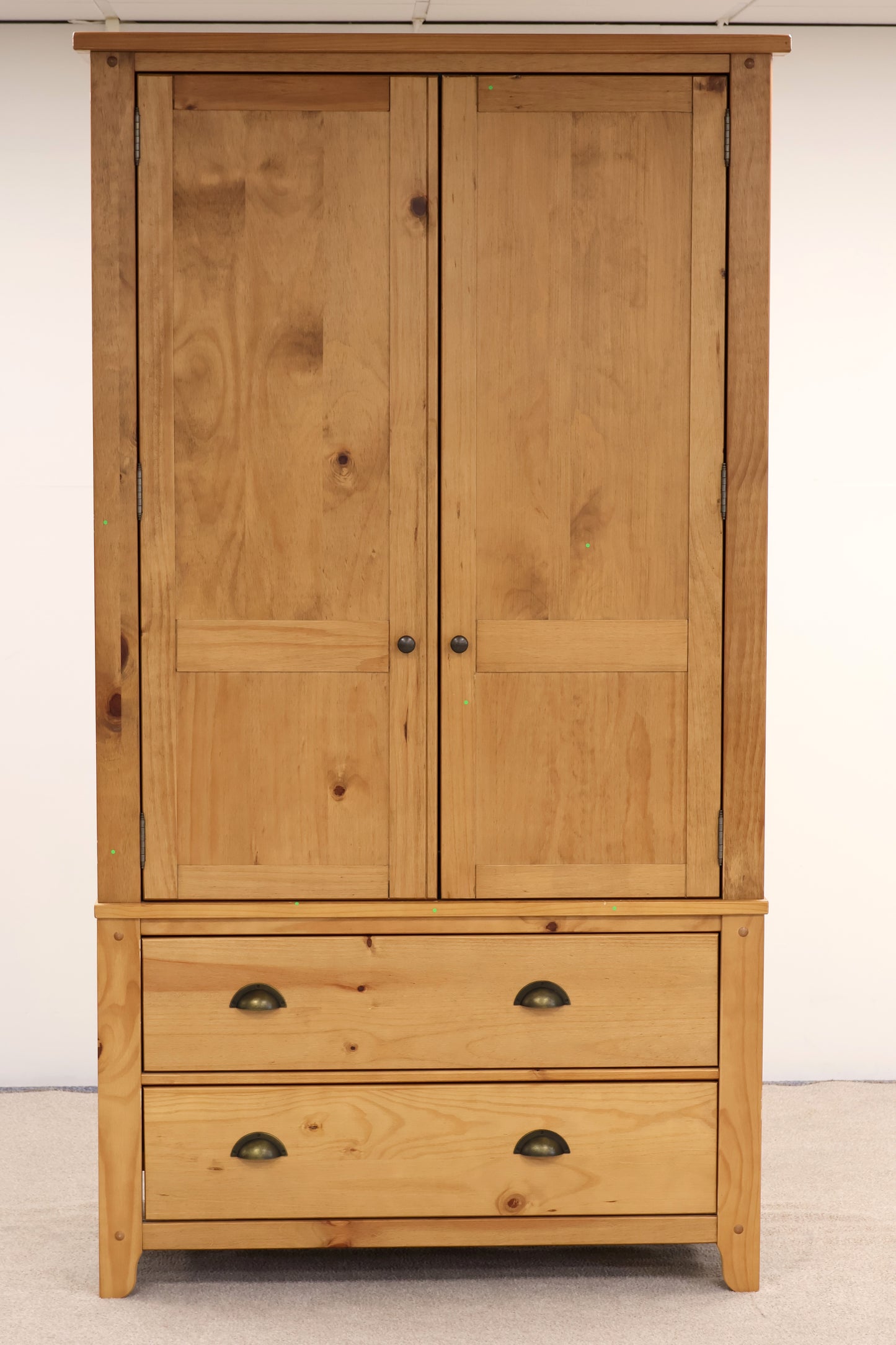 Solid Pine Double Wardrobe – Oak Effect