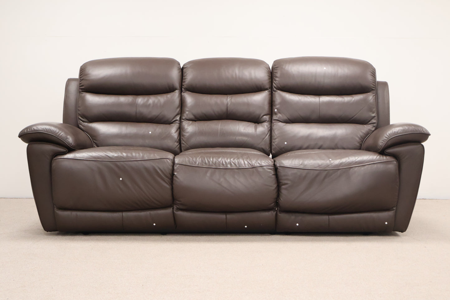 Brown Leather Recliner With Footstool