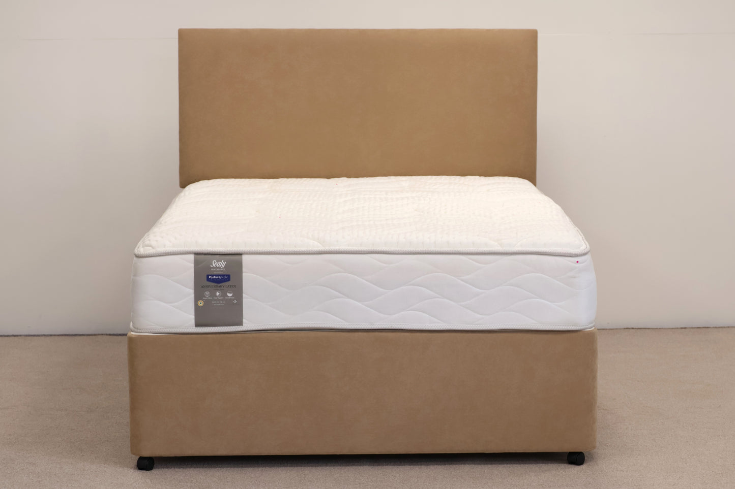 Double Divan Bed & Matching Headboard with Mattress by 'Sealy'.