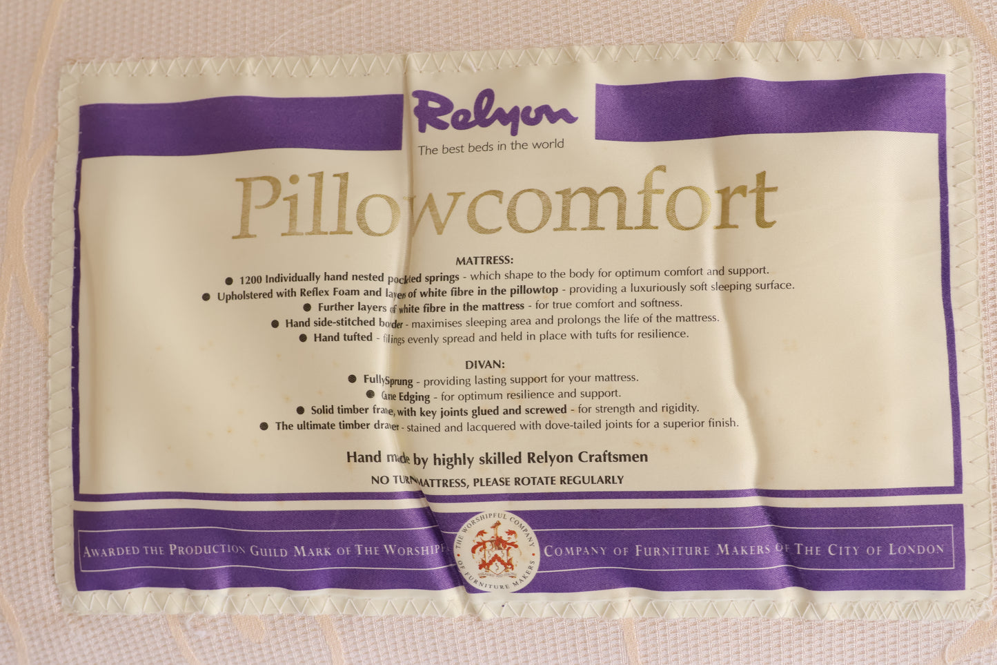 Sanitised Single 'Pillow Comfort' Mattress