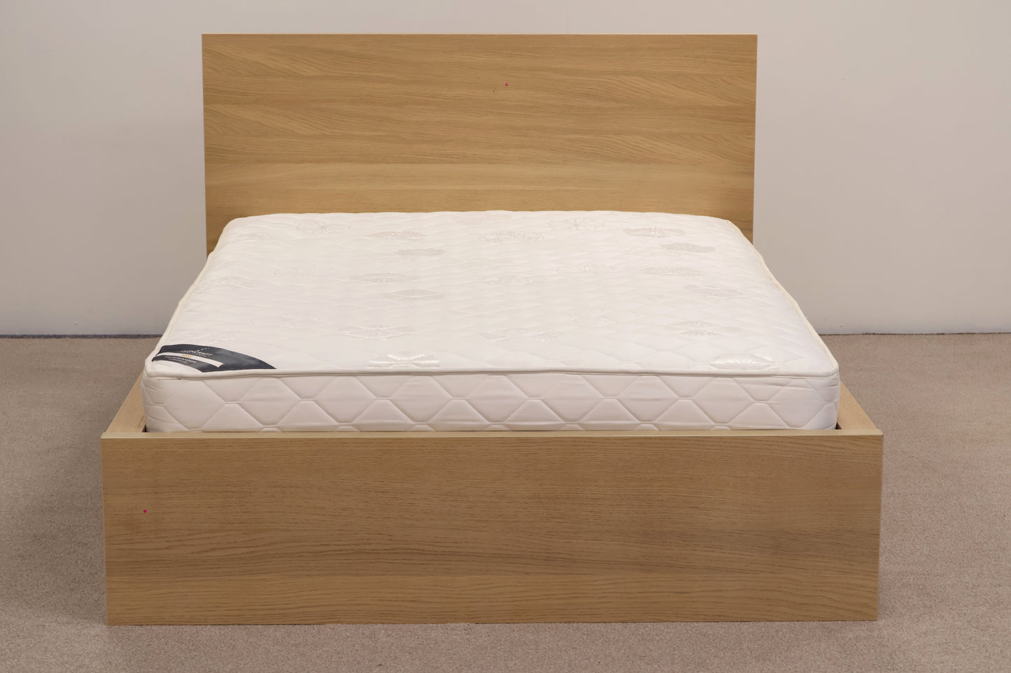 Ikea 'Malm' Double Bed Frame with Sanitised 'Glencraft' Mattress.
