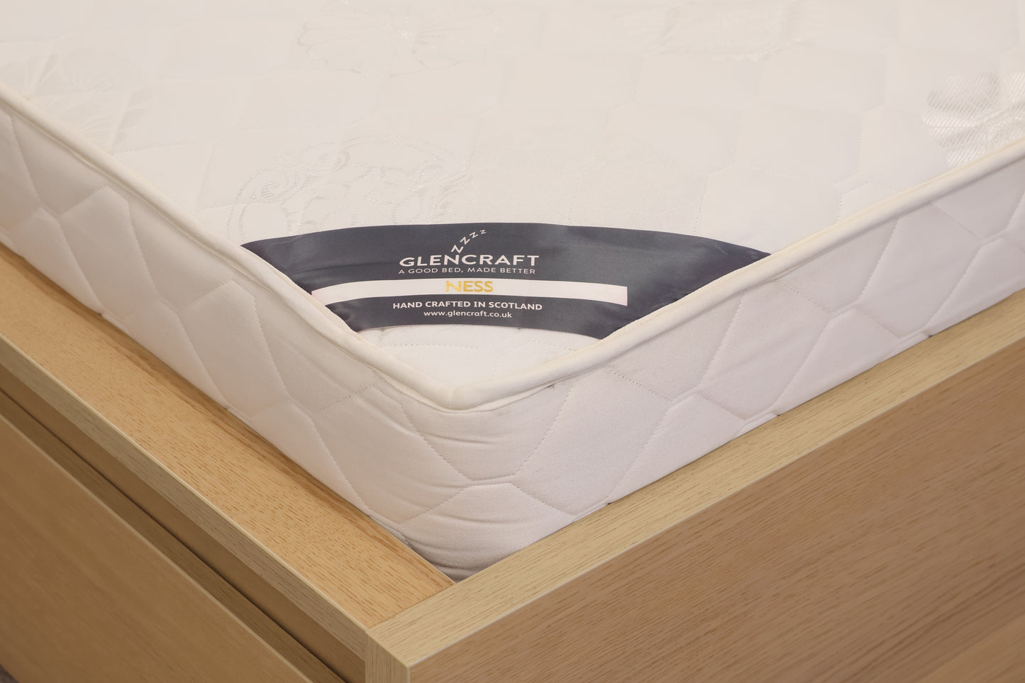 Ikea 'Malm' Double Bed Frame with Sanitised 'Glencraft' Mattress.