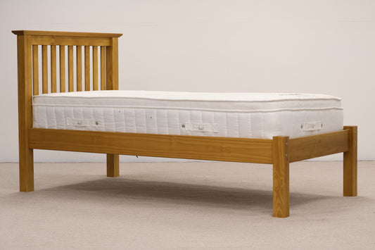 Single Pine Bed with Sanitised Mattress