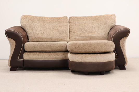 Brown 'L' Shaped Sofa