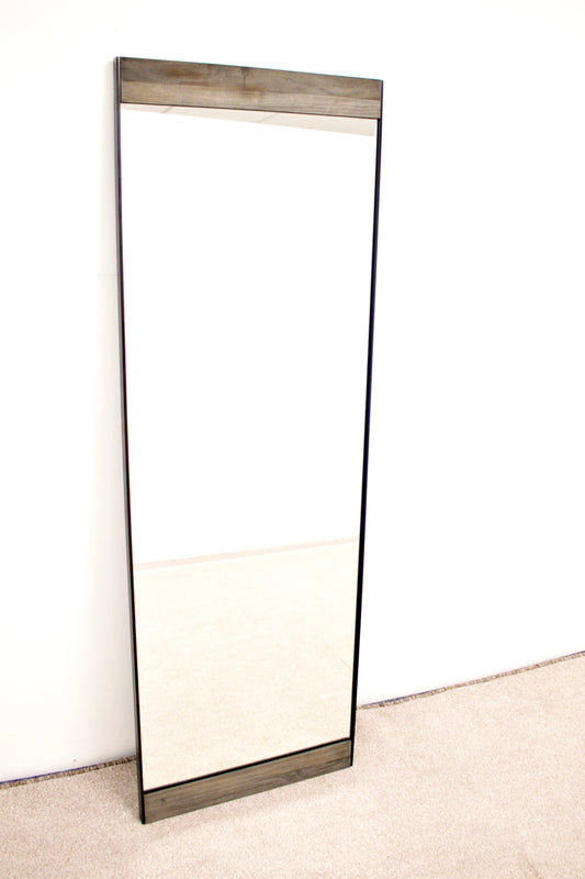 Floor Standing Mirror with Dark Wooden Frame