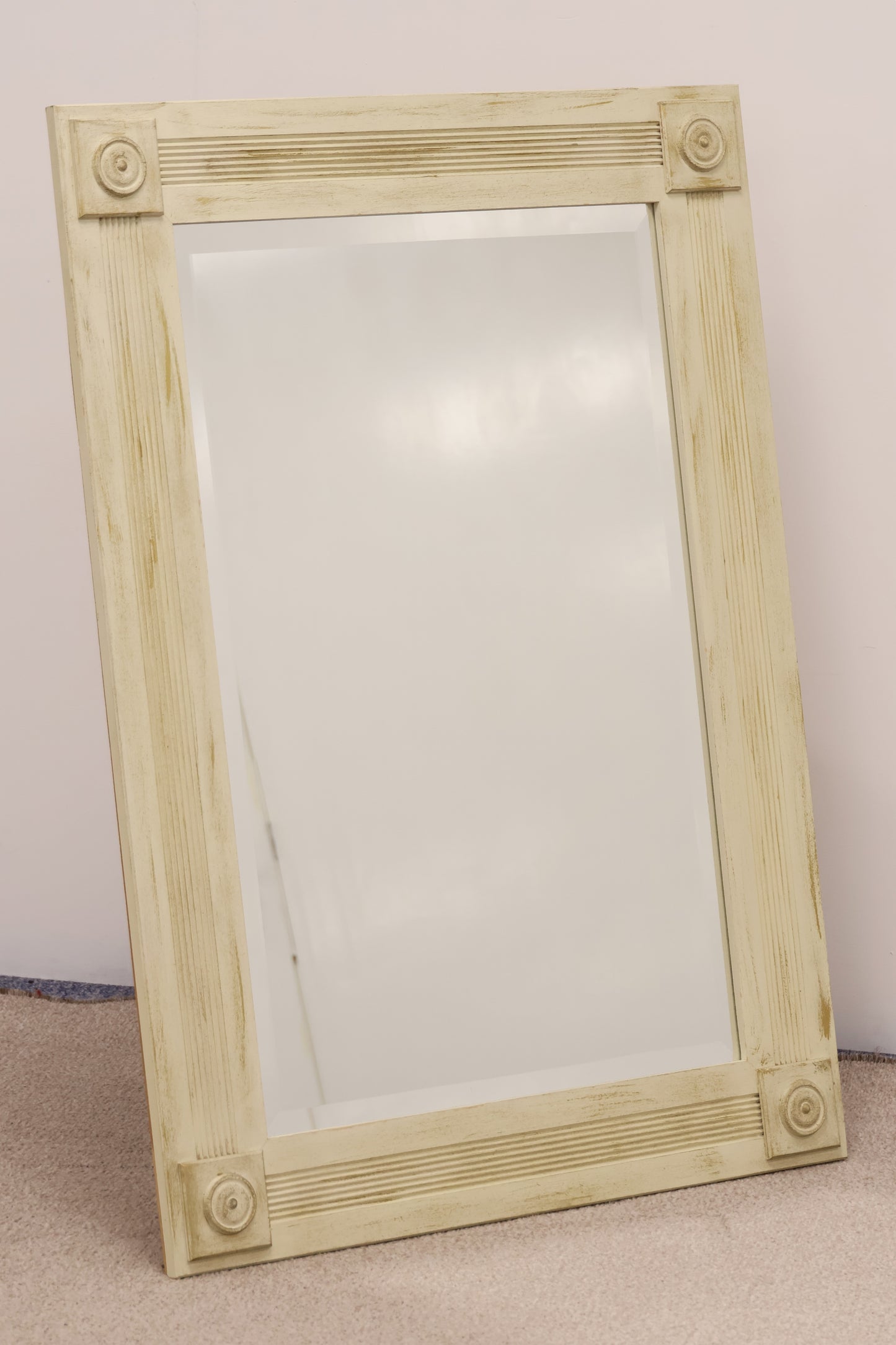 Cream Rustic mirror by Gallery Framing