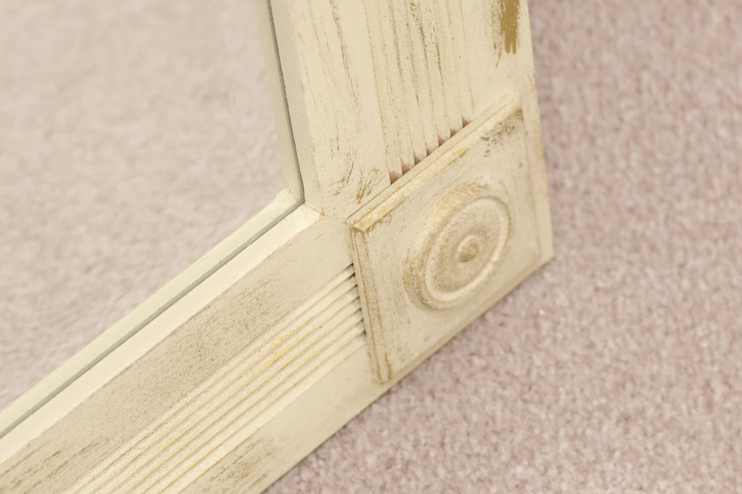 Cream Rustic mirror by Gallery Framing