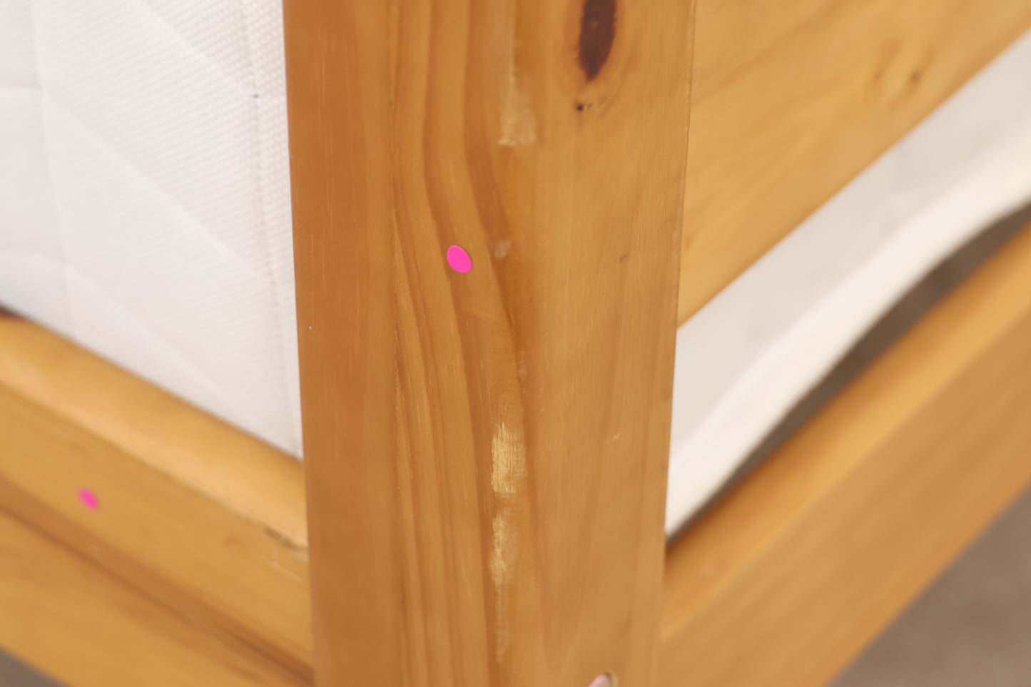Pine Double Bed with Sanitised Mattress