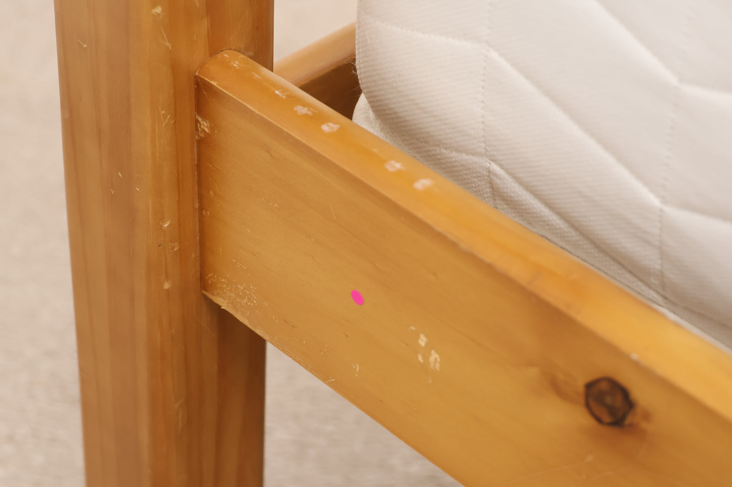 Pine Double Bed with Sanitised Mattress