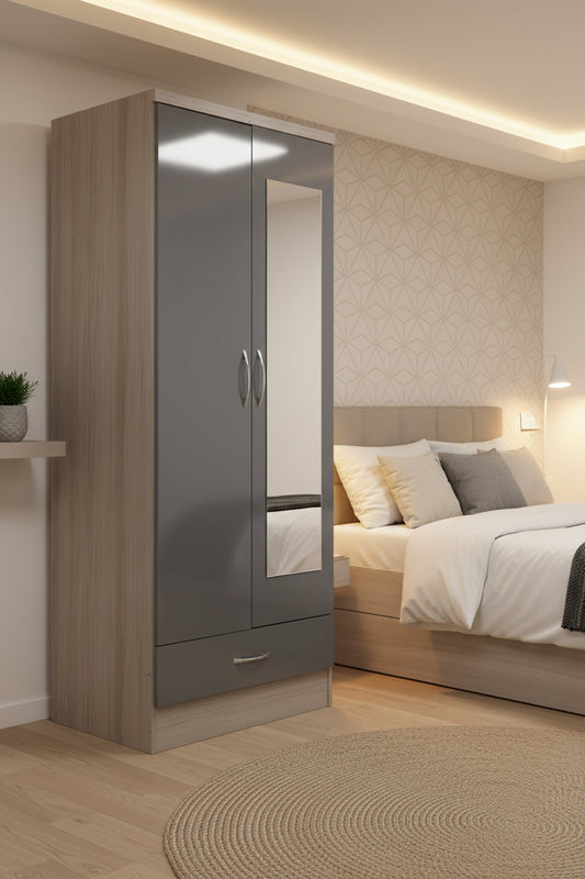 Grey Gloss Wardrobe
