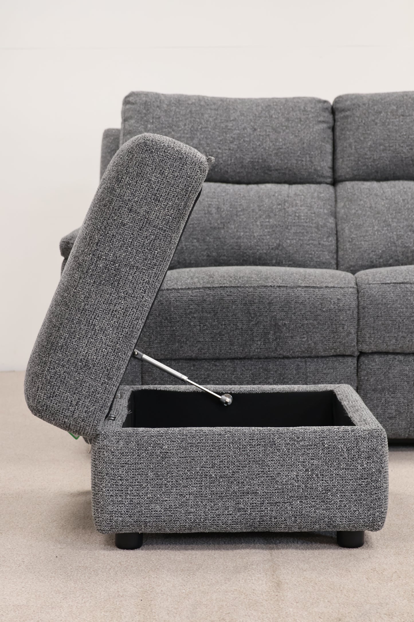 Grey Electric Recliner with Footstool