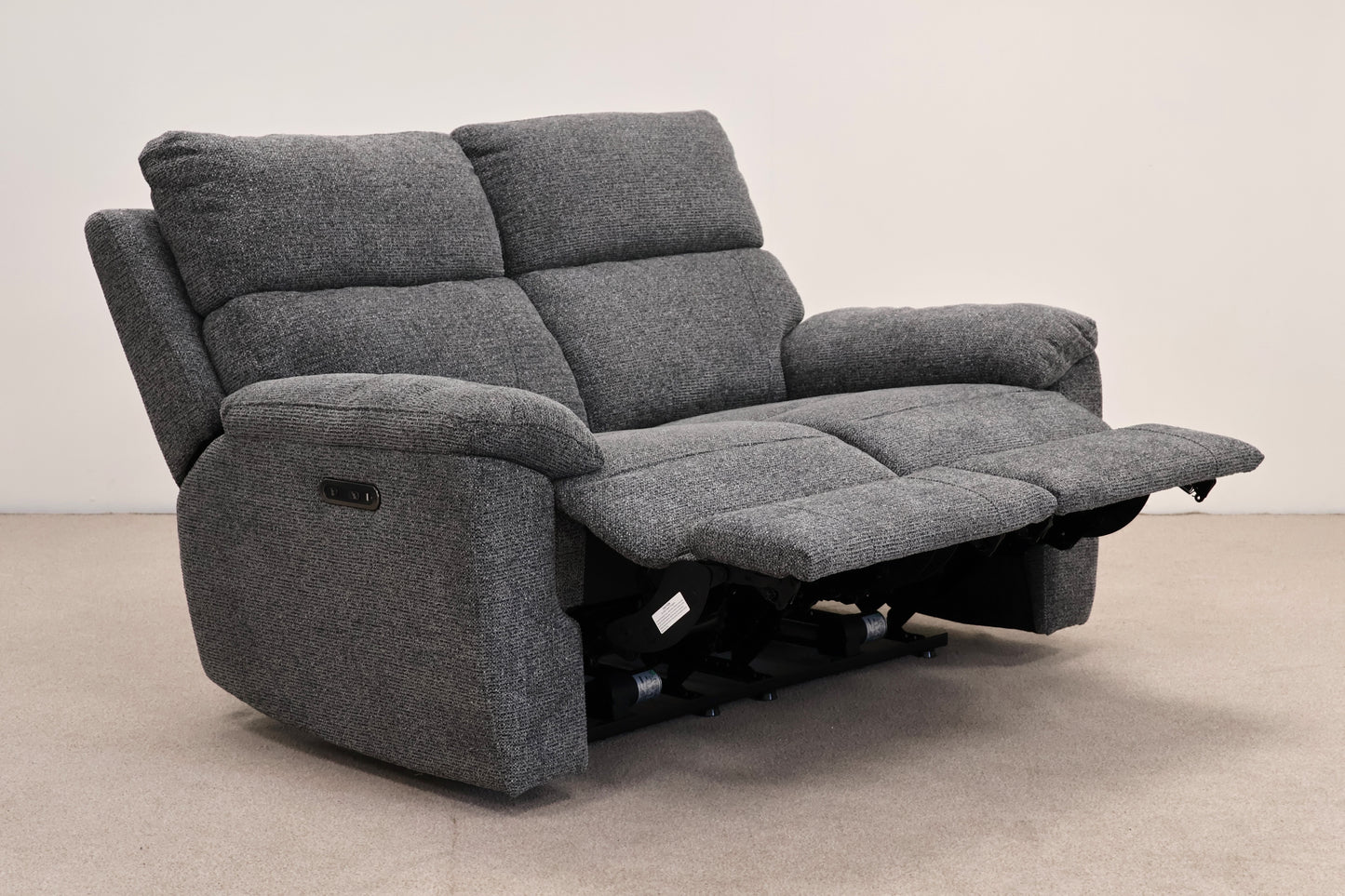 Grey Electric Recliner with Footstool