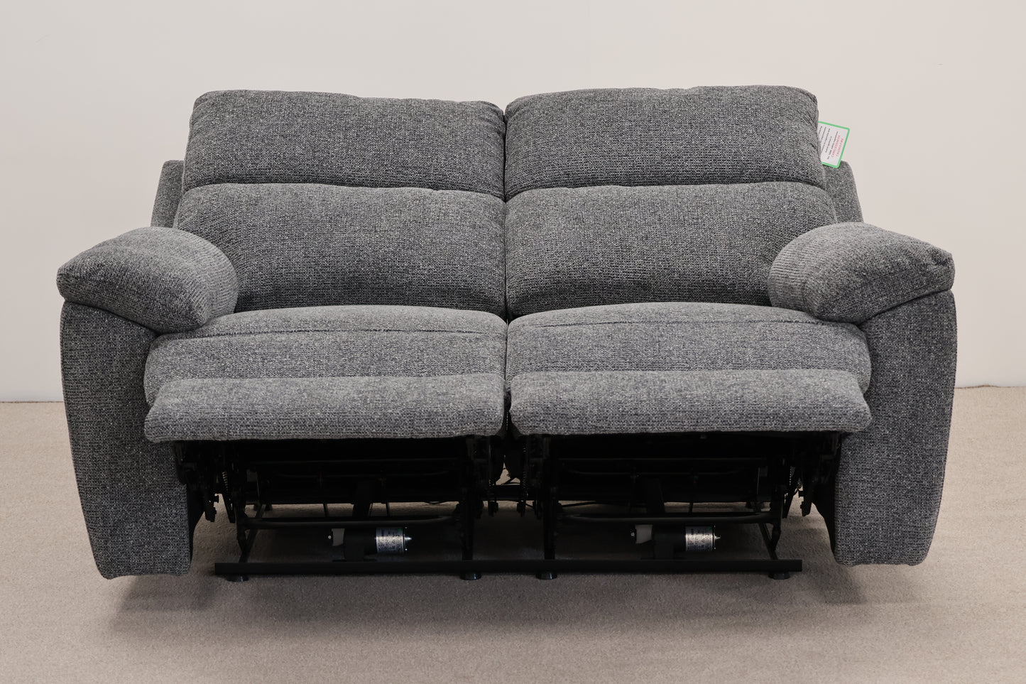 Grey Electric Recliner with Footstool