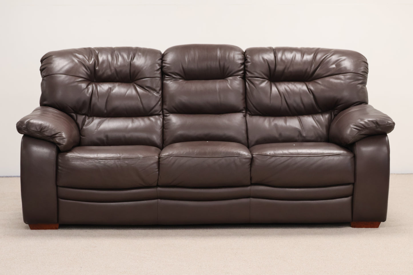 Dark Brown Faux Leather Sofa