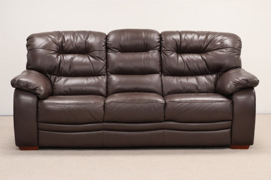Dark Brown Faux Leather Sofa