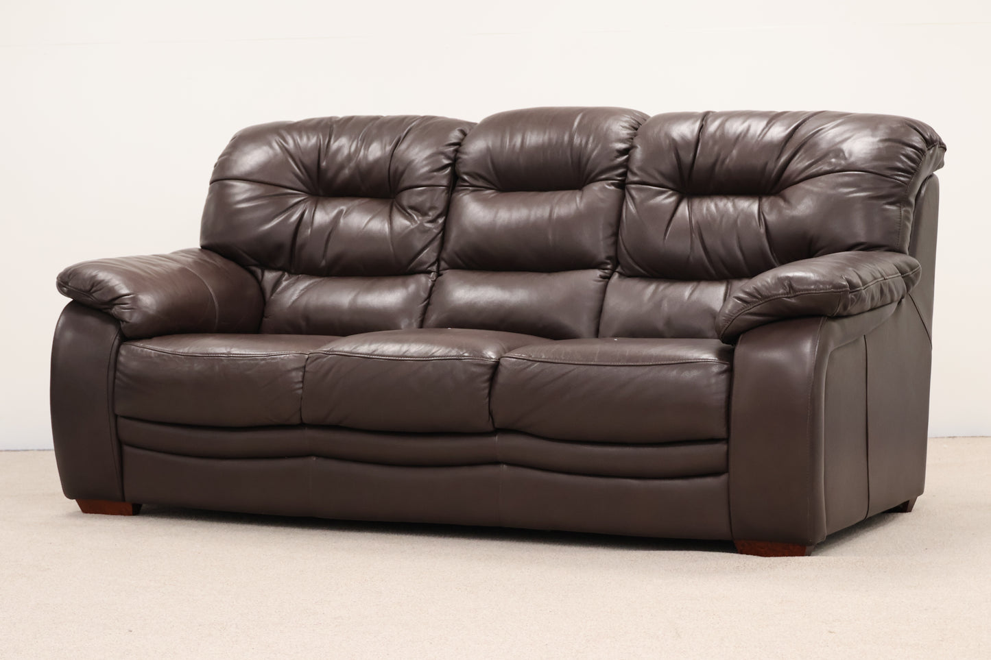 Dark Brown Faux Leather Sofa