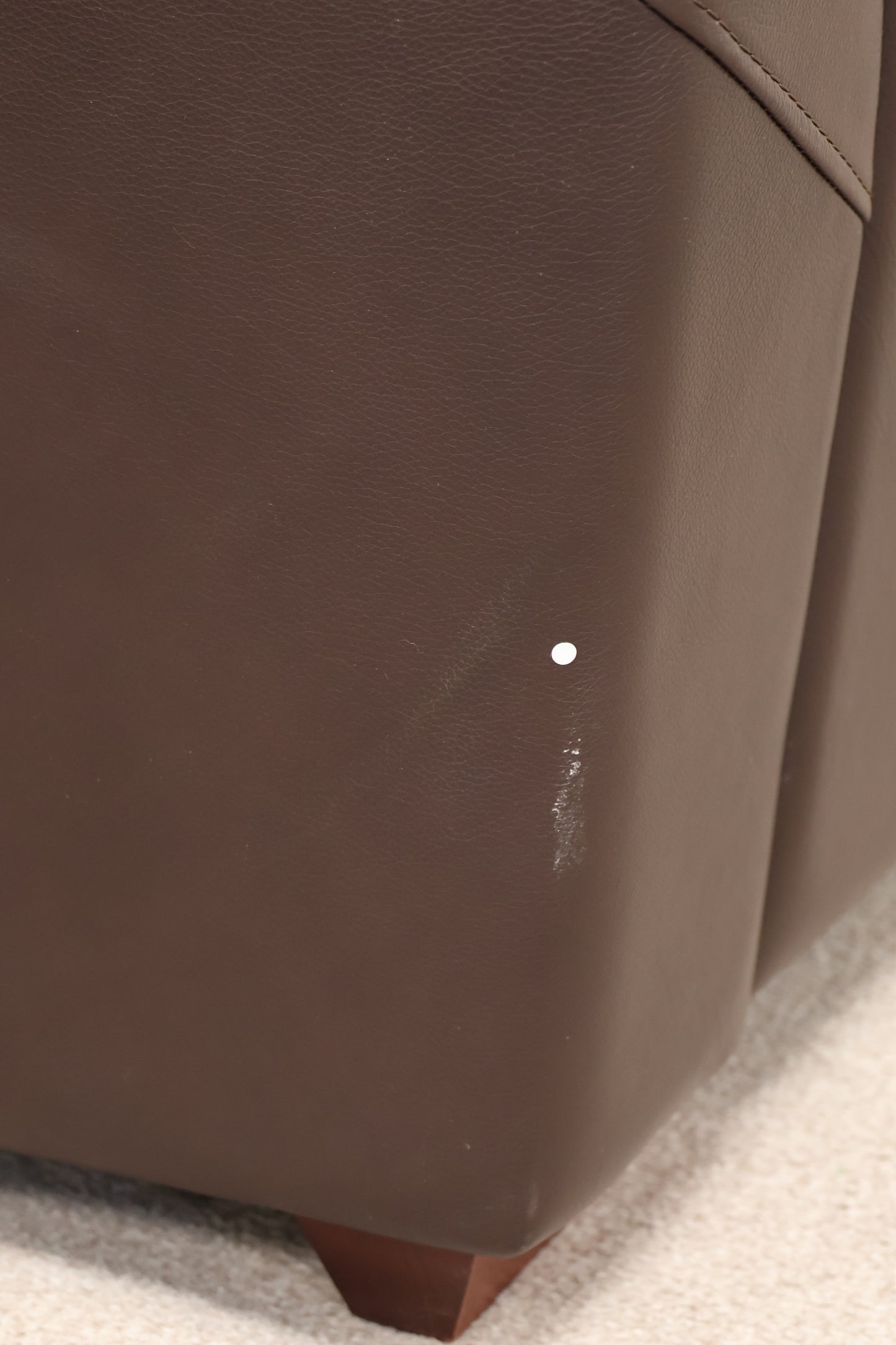 Dark Brown Faux Leather Sofa