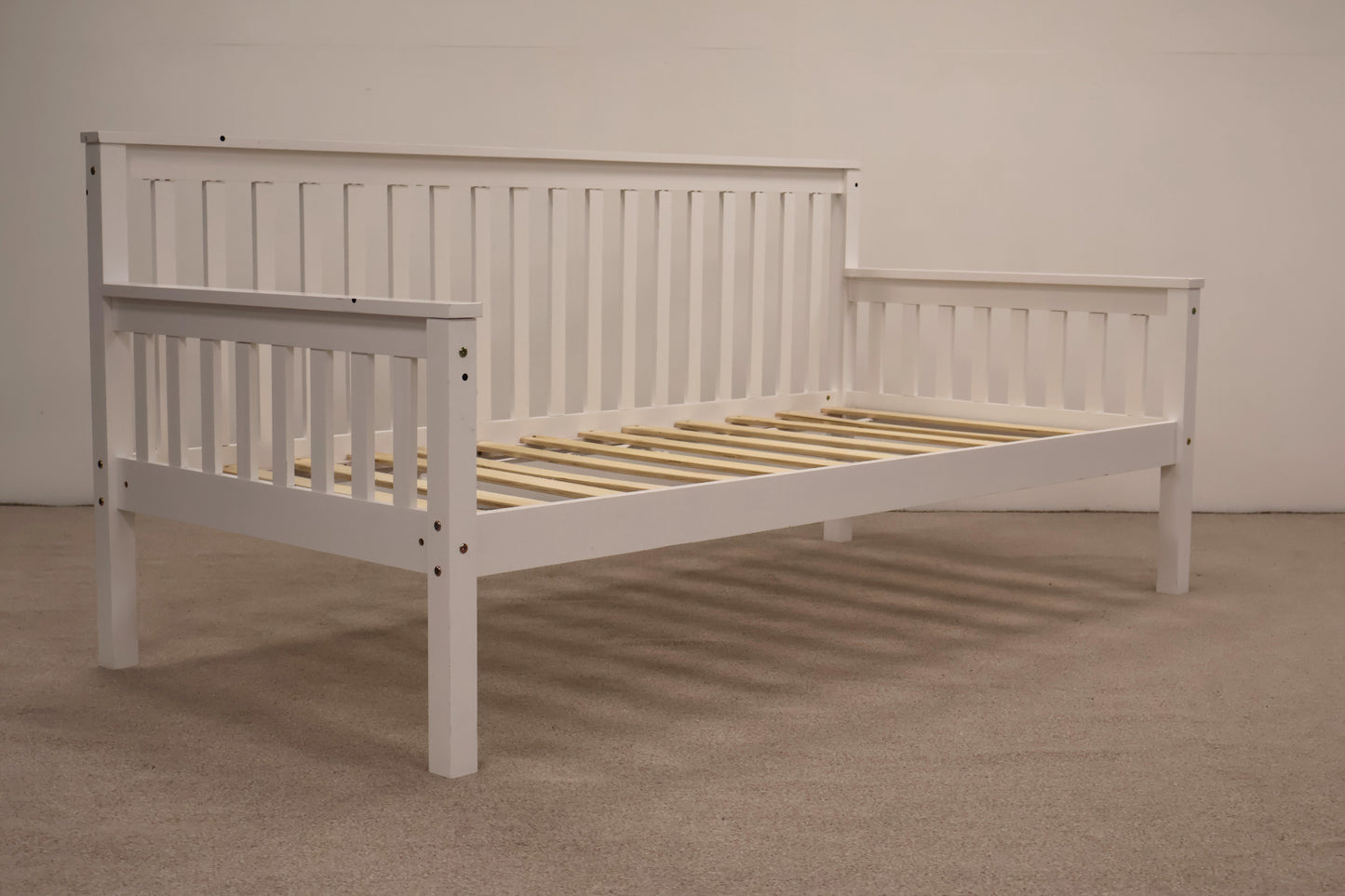 White Single Bed with Mattress