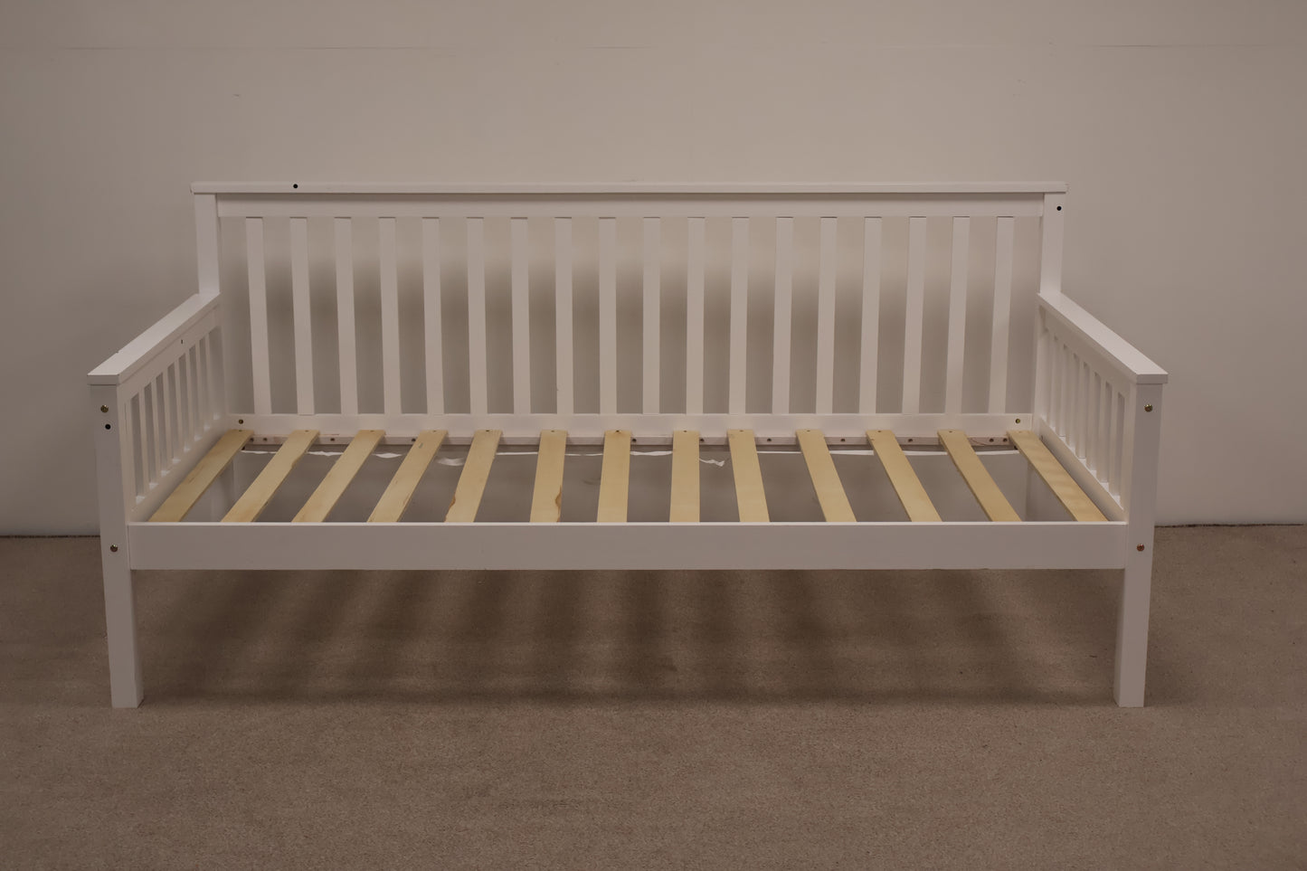 White Single Bed with Mattress