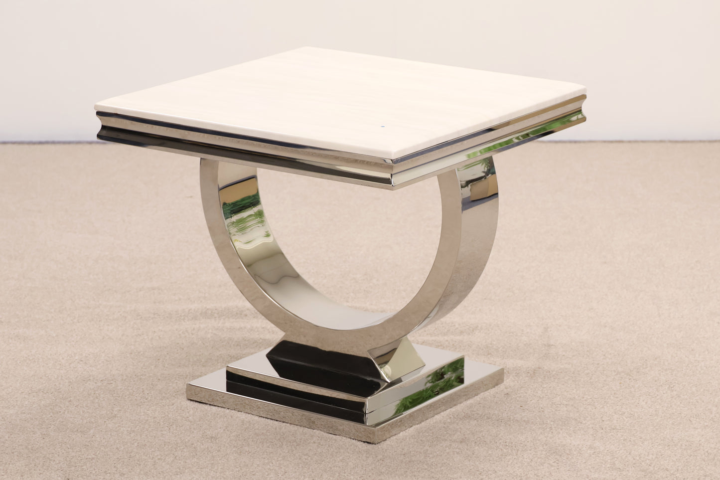 Chrome and Marble Table by Vida Living