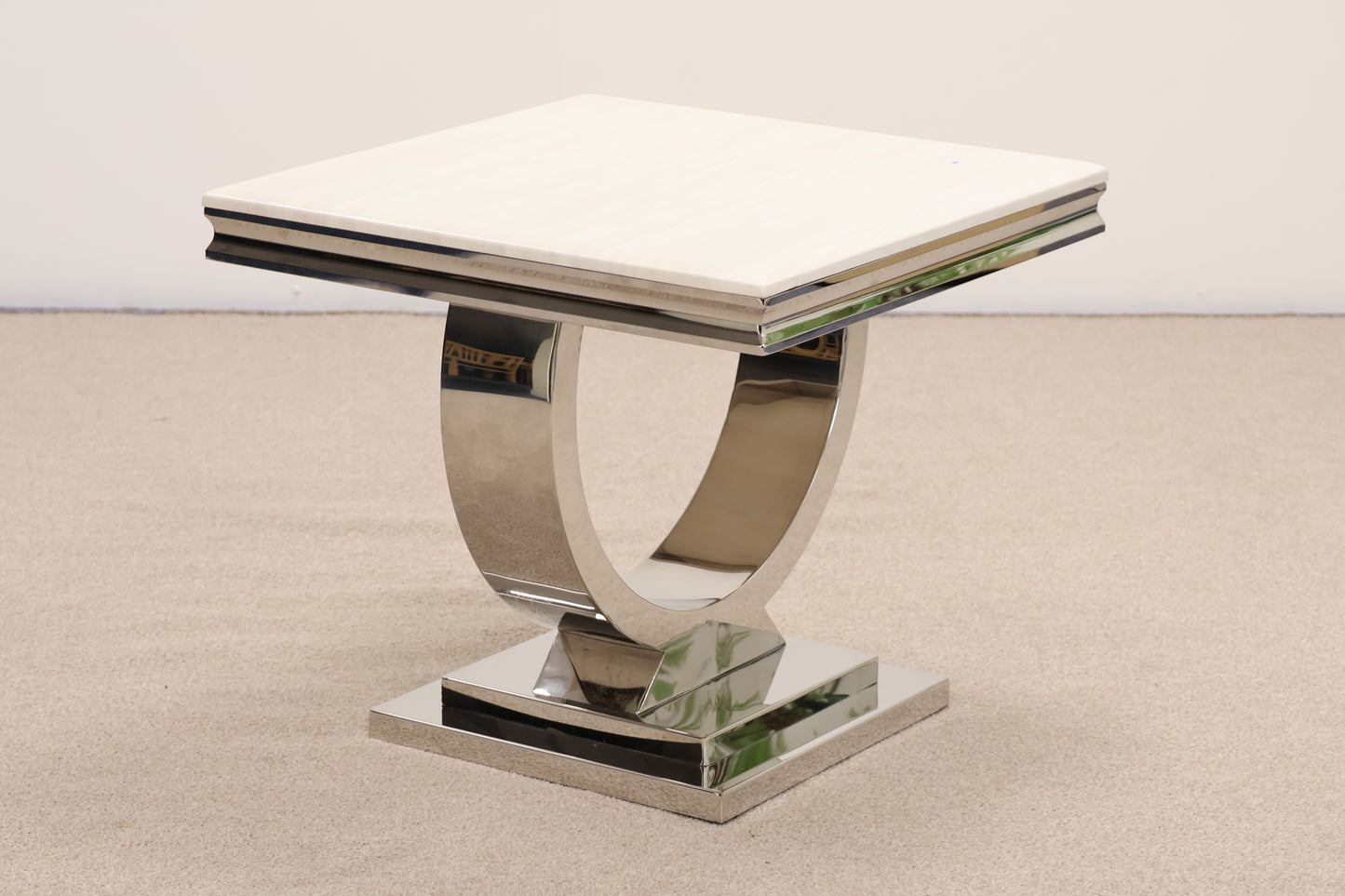 Chrome and Marble Table by Vida Living