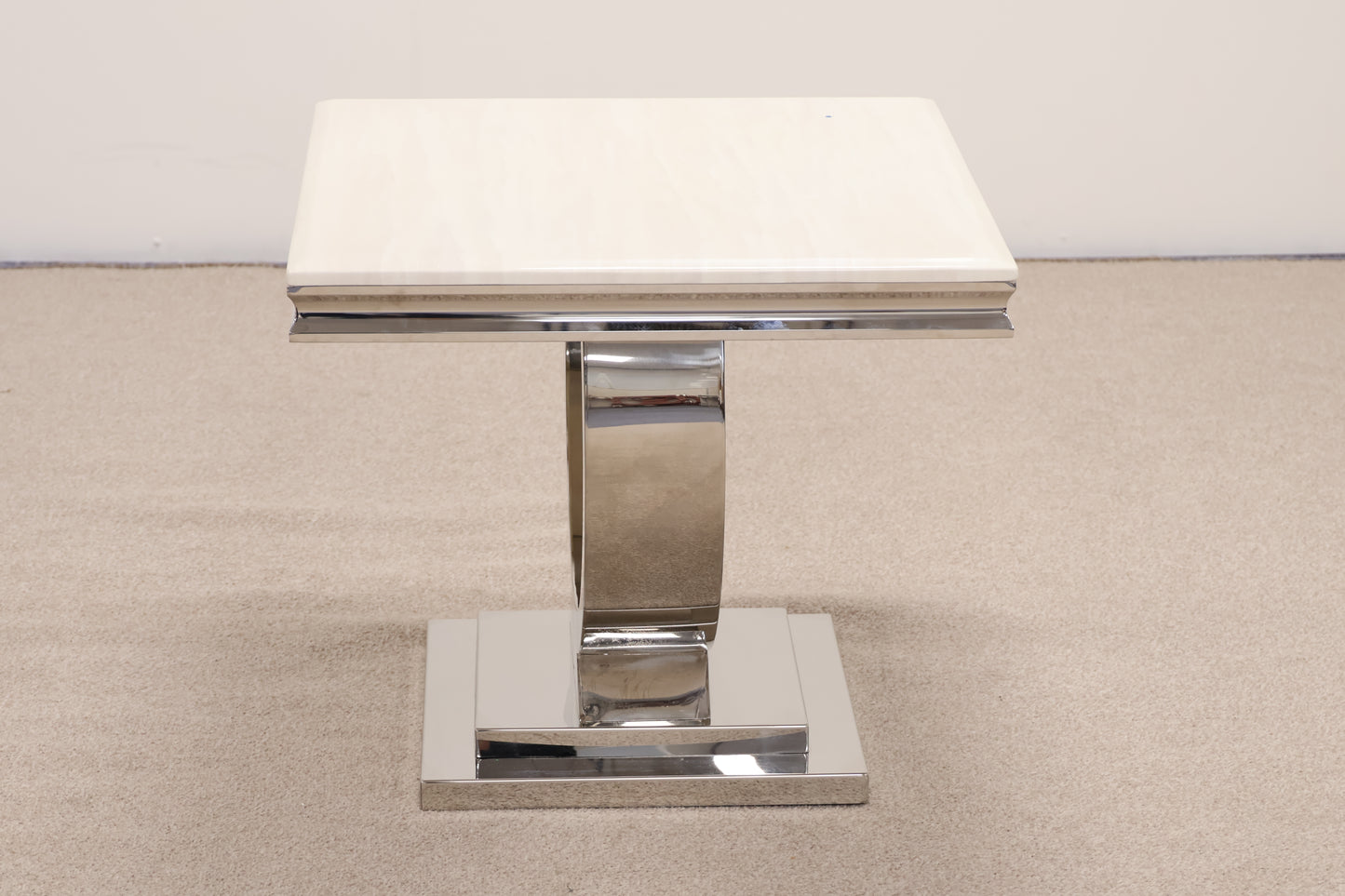 Chrome and Marble Table by Vida Living