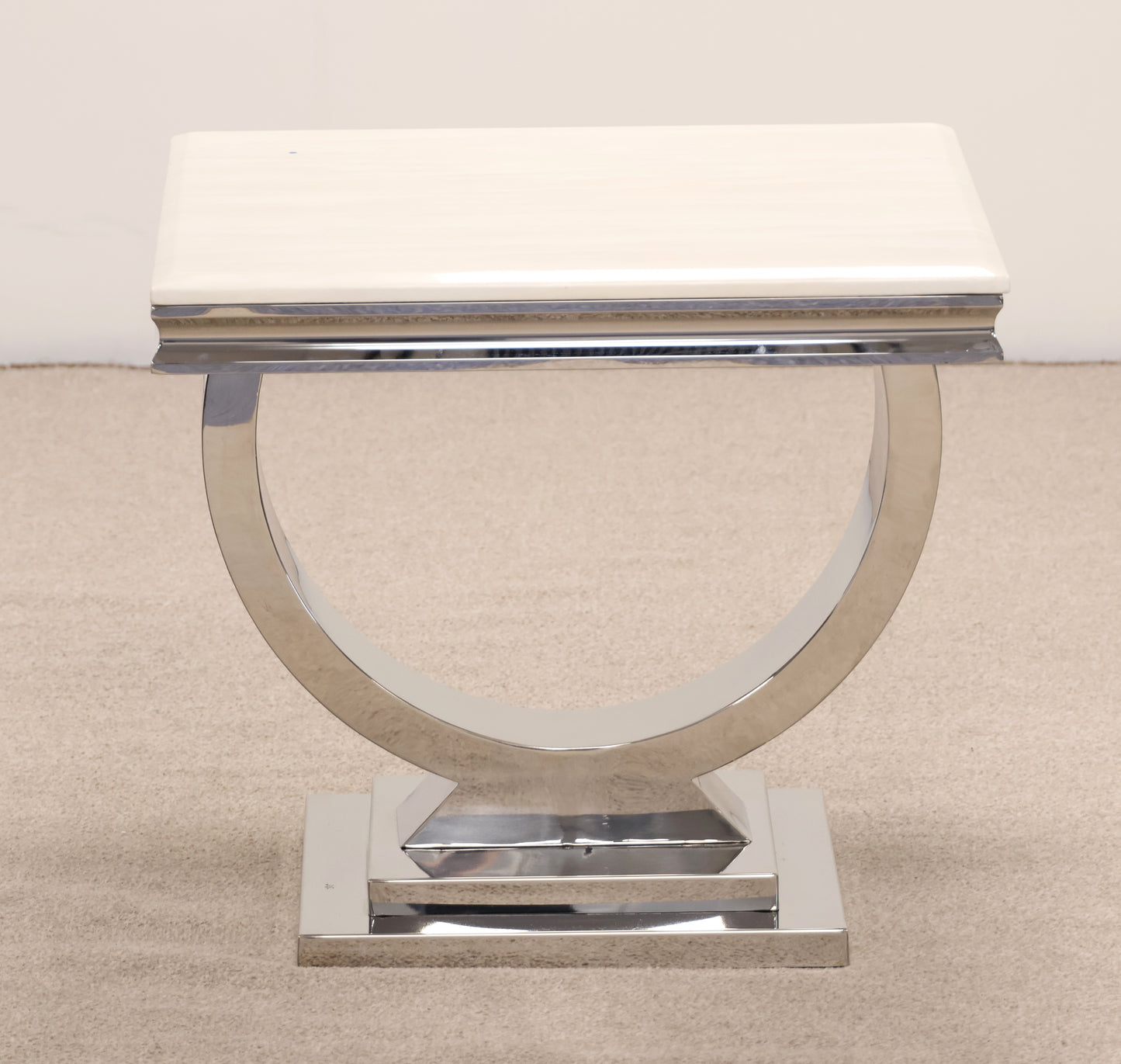 Chrome and Marble Table by Vida Living