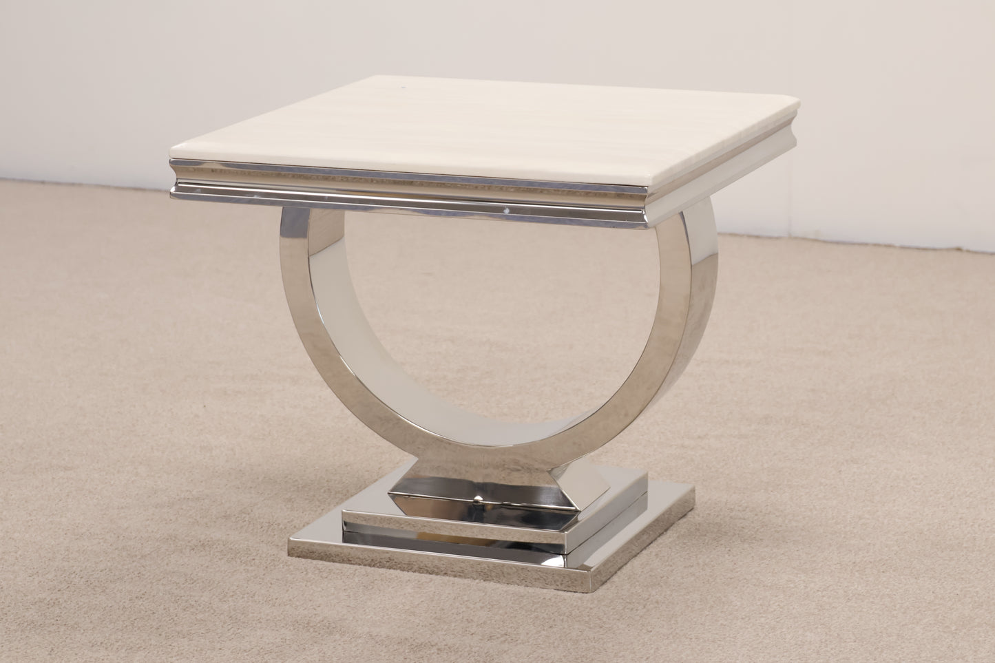 Chrome and Marble Table by Vida Living